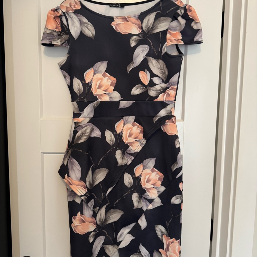Floral Black Dress